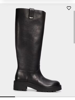 Stuart Weitzman Black Leather Over-the-Knee Lug Sole Boot